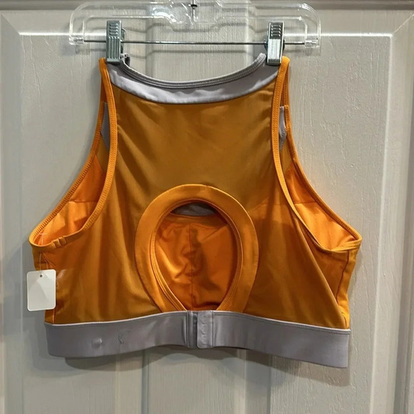 Zyia Turmeric Clasp Mesh Sports Bra Keyhole Back size L VGUC - Picture 3 of 3